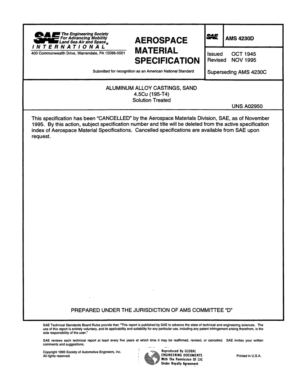 SAE AMS 4230D-1995 scan.pdf_第1页