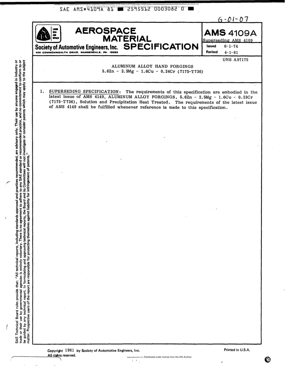 SAE AMS 4109A-1981 scan.pdf_第1页
