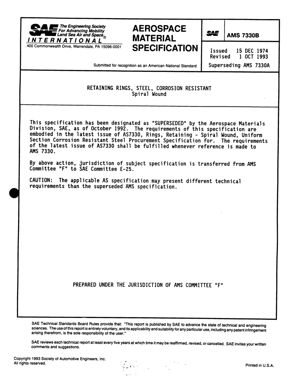 SAE AMS 7330B-1993 scan.pdf_第1页