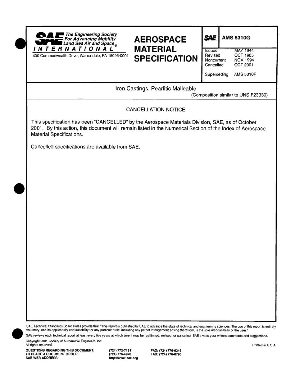 SAE AMS 5310G-2001 scan.pdf_第1页