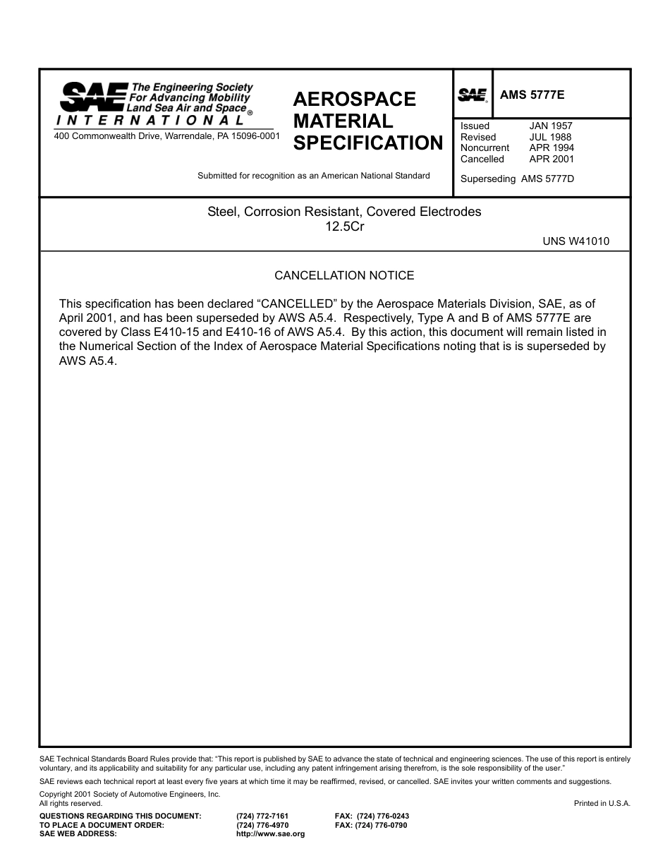 SAE AMS 5777E-2001.pdf_第1页