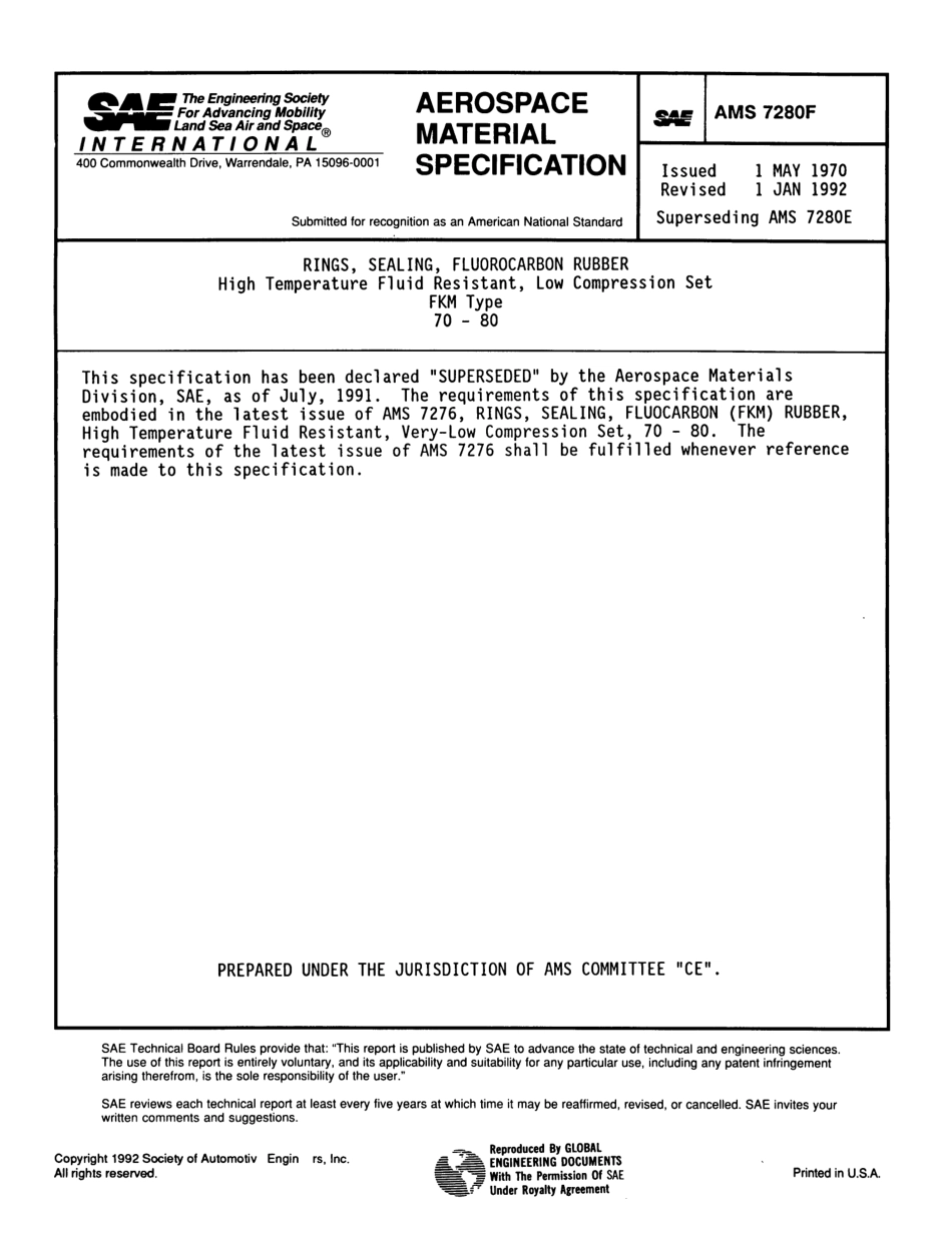 SAE AMS 7280F-1992 scan.pdf_第1页