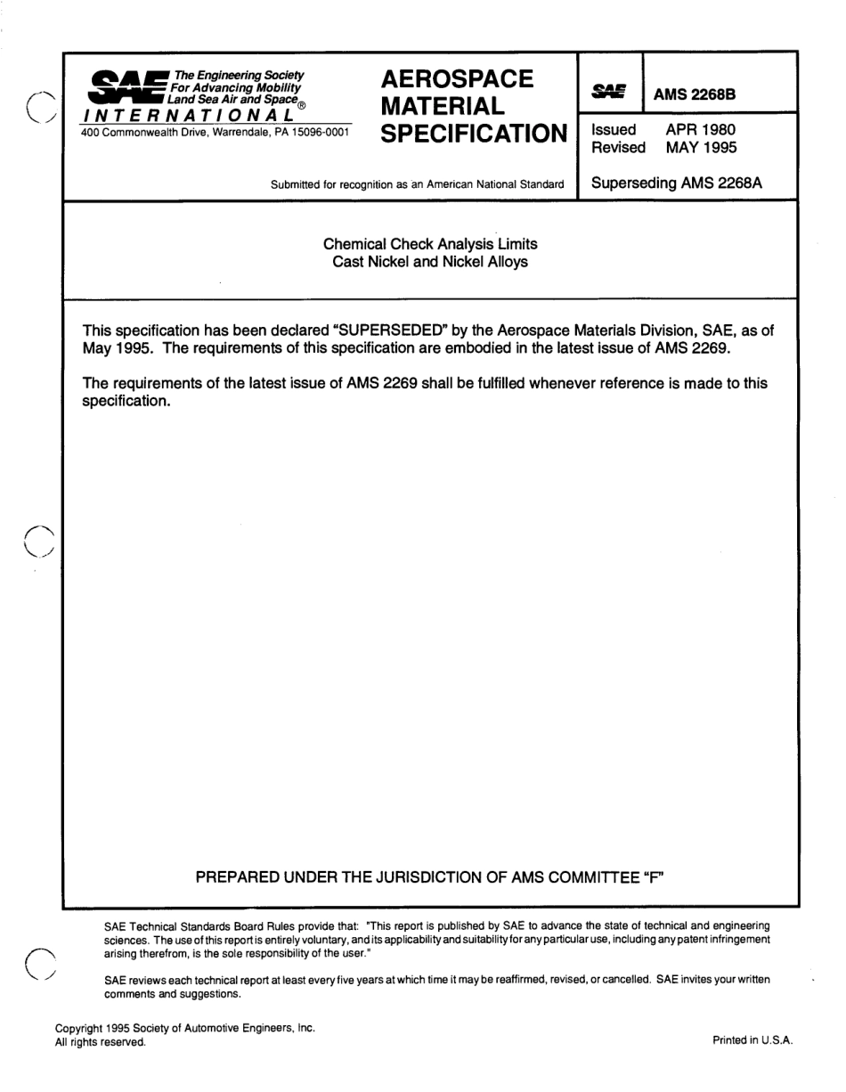 SAE AMS 2268B-1995 scan.pdf_第1页