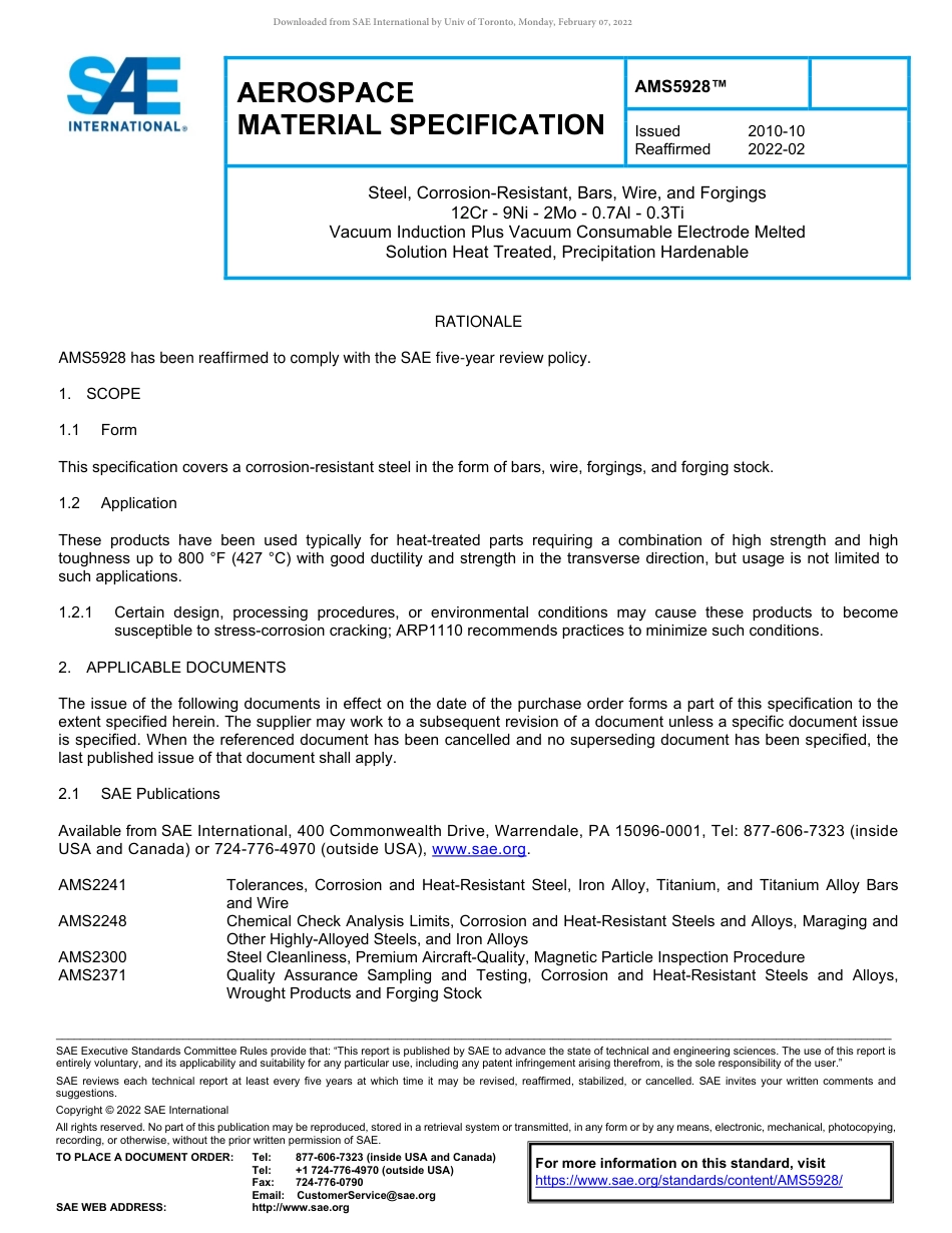 SAE AMS 5928-2022.pdf_第1页