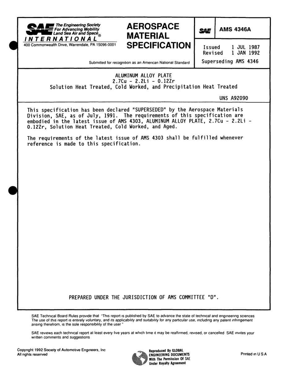 SAE AMS 4346A-1992 scan.pdf_第1页