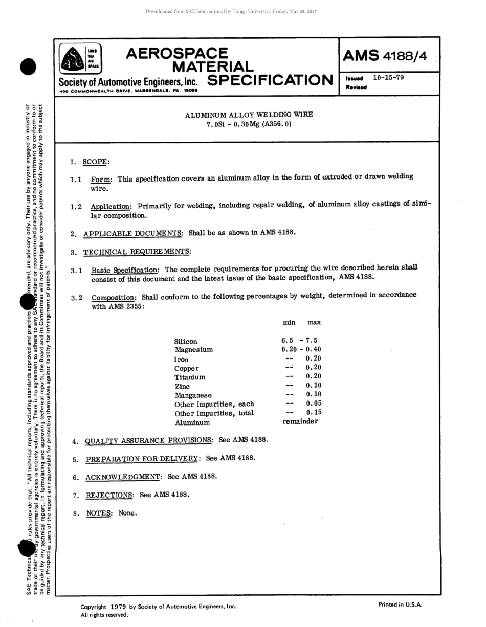 SAE AMS 4188-4-1979 scan.pdf_第1页