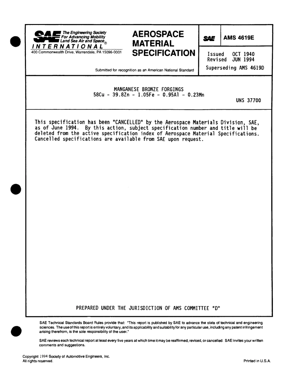 SAE AMS 4619E-1994 scan.pdf_第1页