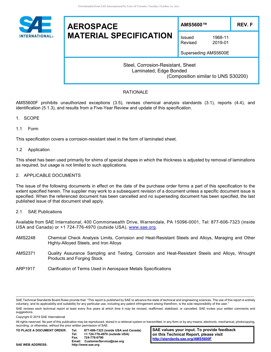 SAE AMS 5600F-2019.pdf_第1页