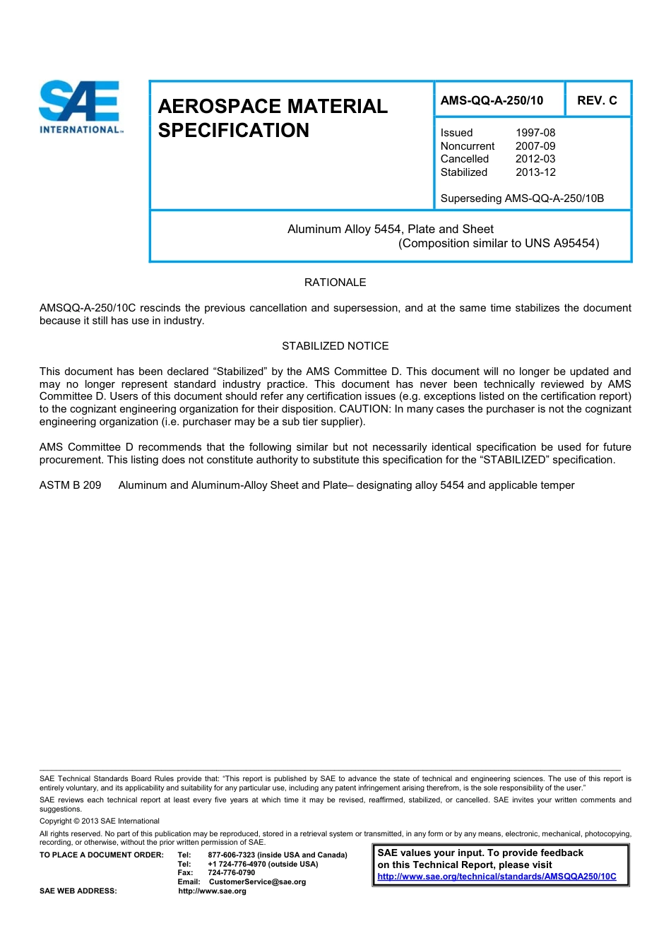 SAE AMS-QQ-A-250-10C-2013.pdf_第1页