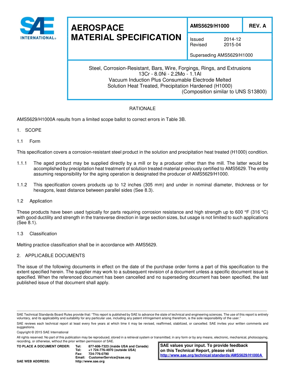 SAE AMS 5629-H1000A-2015.pdf_第1页