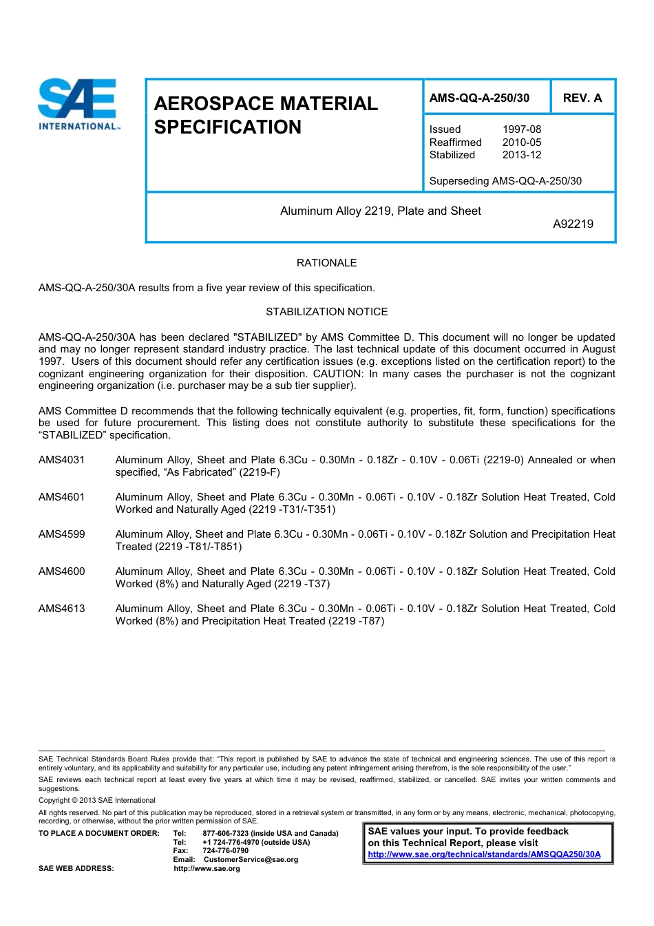 SAE AMS-QQ-A-250-30A-2013.pdf_第1页