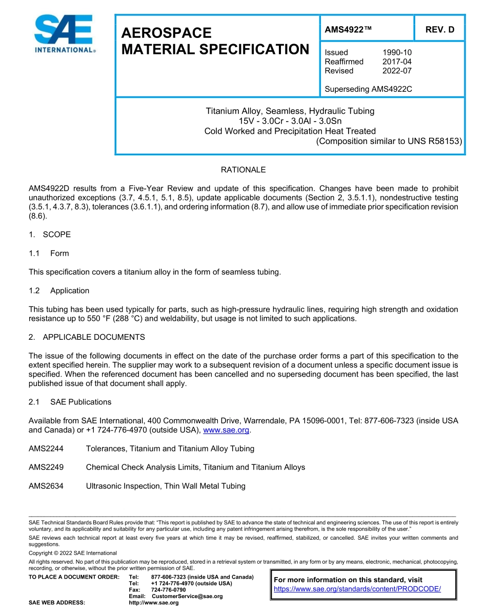 SAE AMS 4922D-2022.pdf_第1页