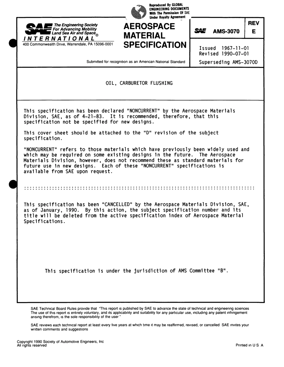SAE AMS 3070E-1990 scan.pdf_第1页