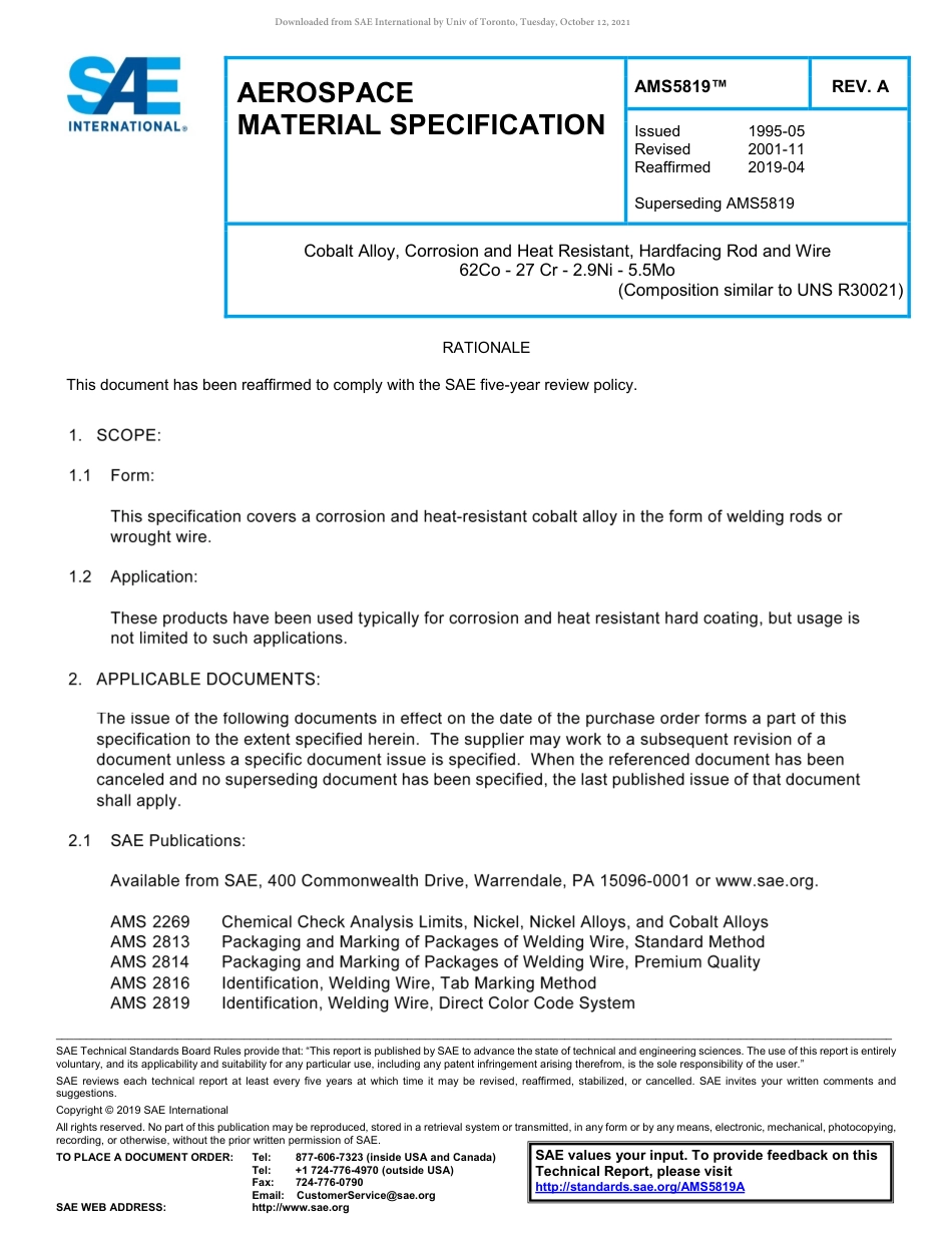 SAE AMS 5819A-2019.pdf_第1页