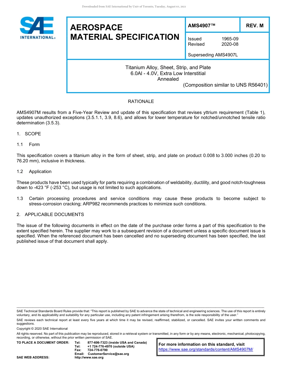 SAE AMS 4907M-2020.pdf_第1页