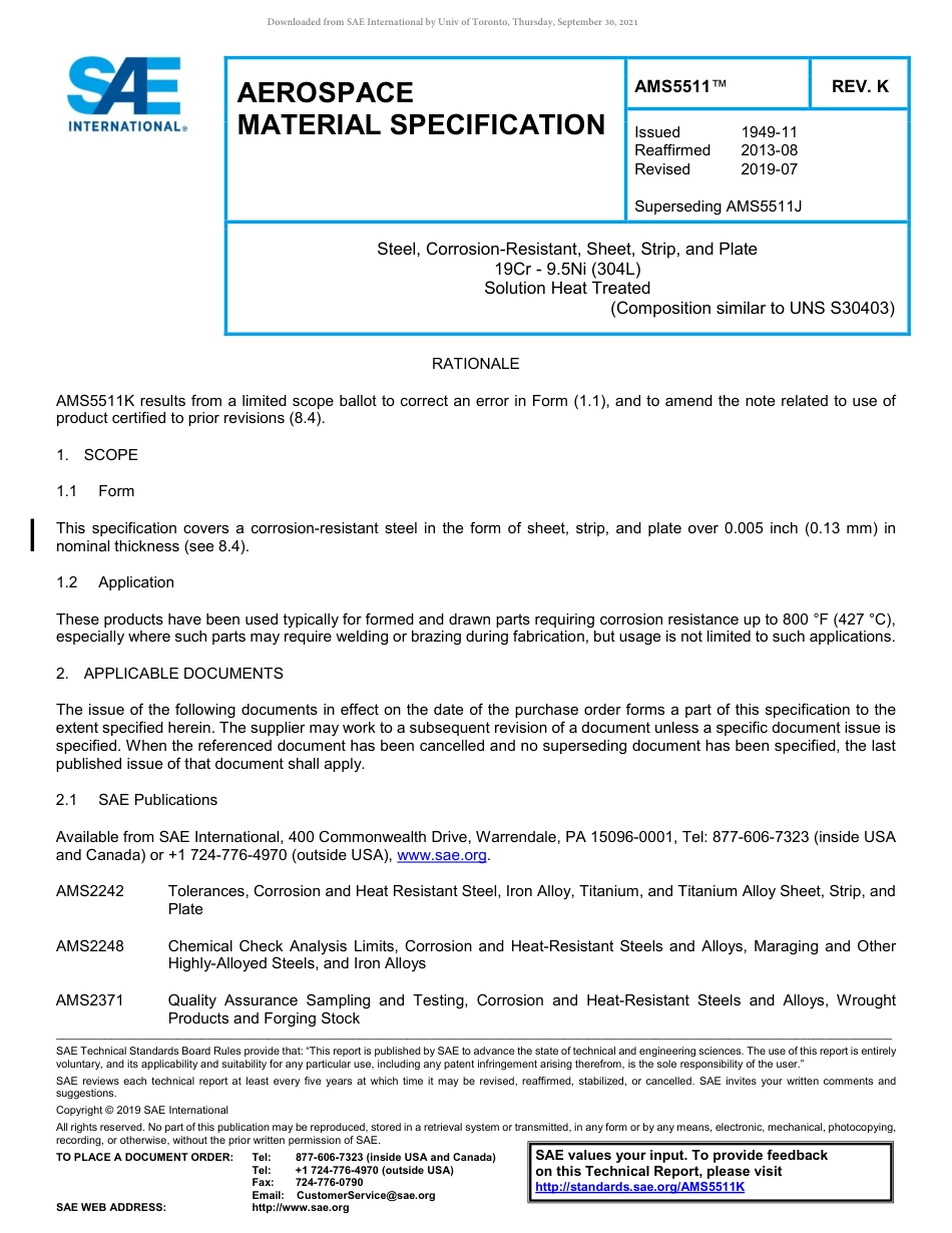 SAE AMS 5511K-2019.pdf_第1页