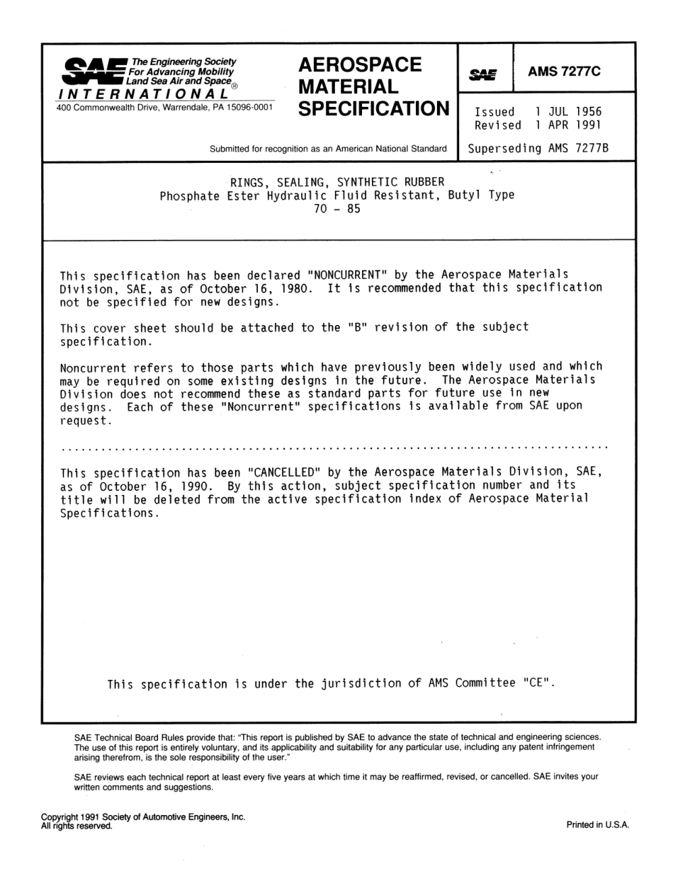 SAE AMS 7277C-1991 scan.pdf_第1页