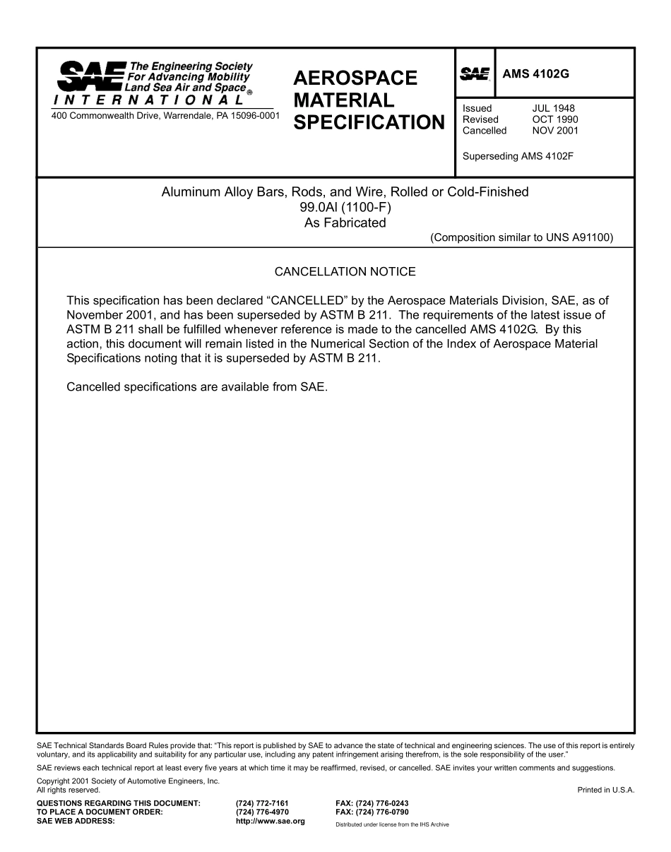 SAE AMS 4102G-2001.pdf_第1页