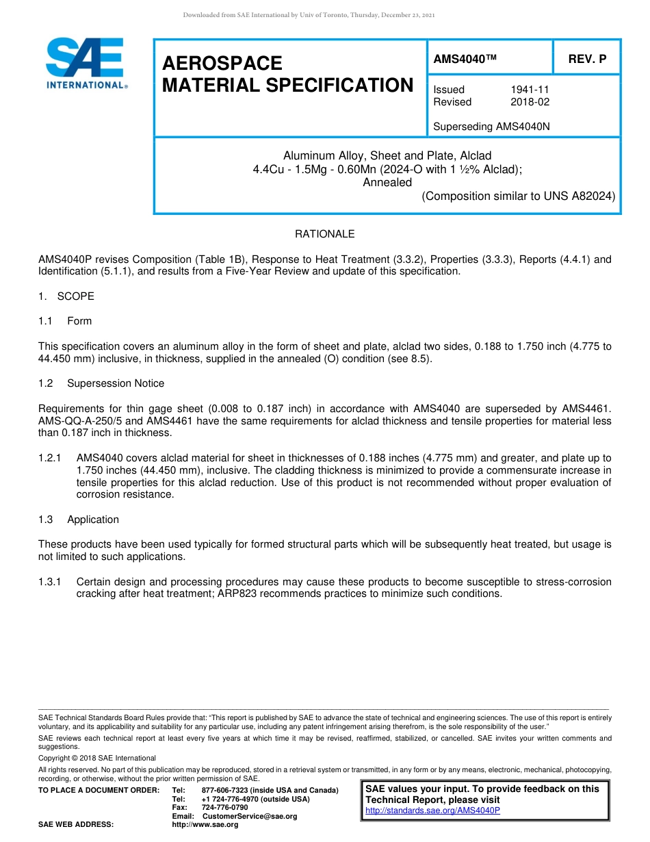 SAE AMS 4040P-2018.pdf_第1页
