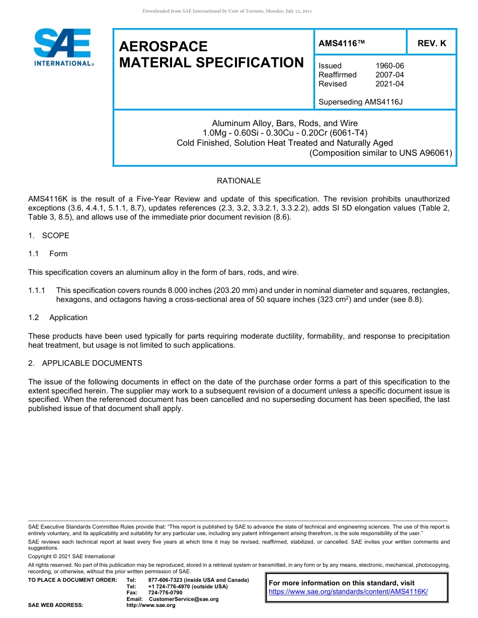 SAE AMS 4116K-2021.pdf_第1页
