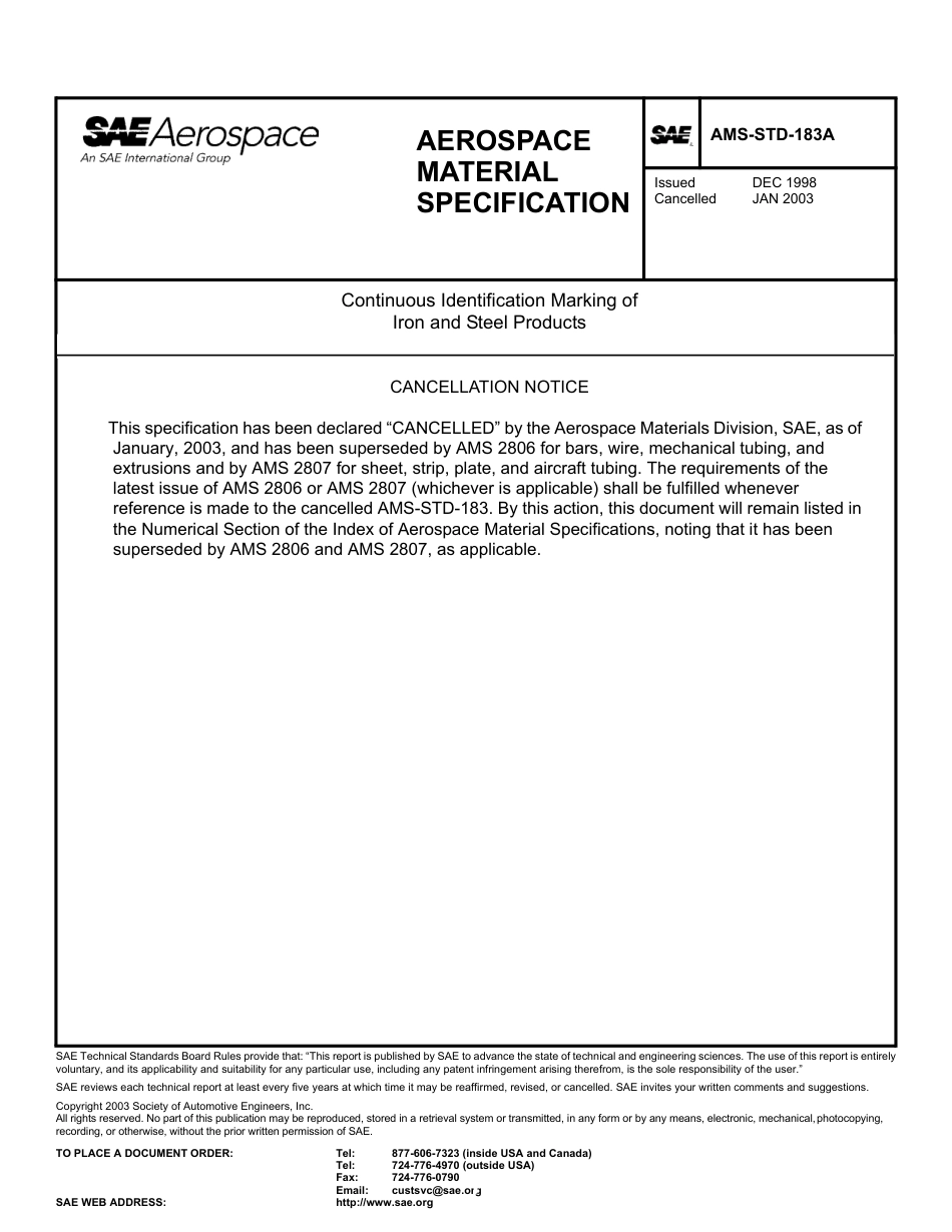 SAE AMS-STD-183A-2003.pdf_第1页