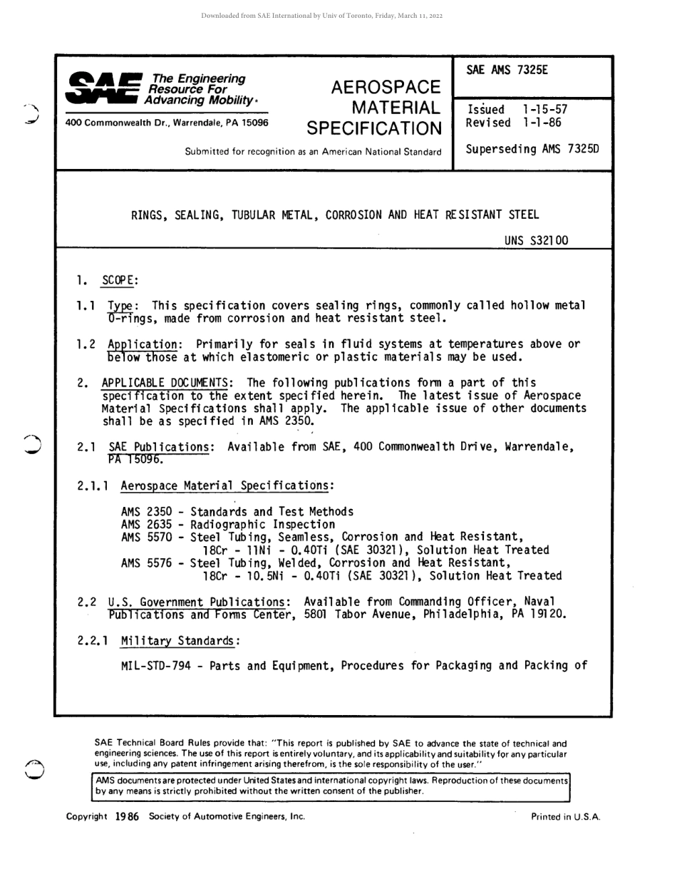 SAE AMS 7325F-1993 scan.pdf_第2页