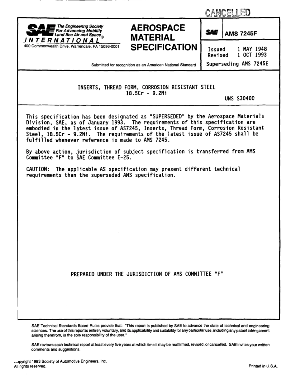 SAE AMS 7245F-1993 scan.pdf_第1页