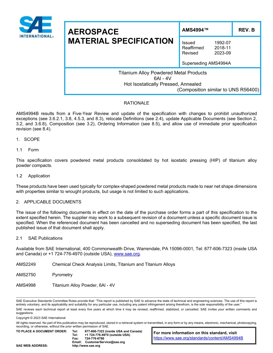 SAE AMS 4994B-2023.pdf_第1页