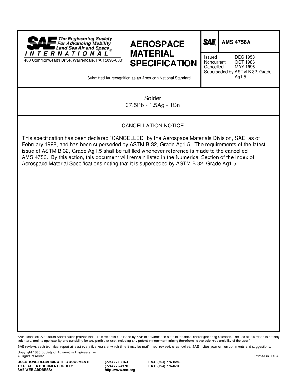 SAE AMS 4756A-1998.pdf_第2页