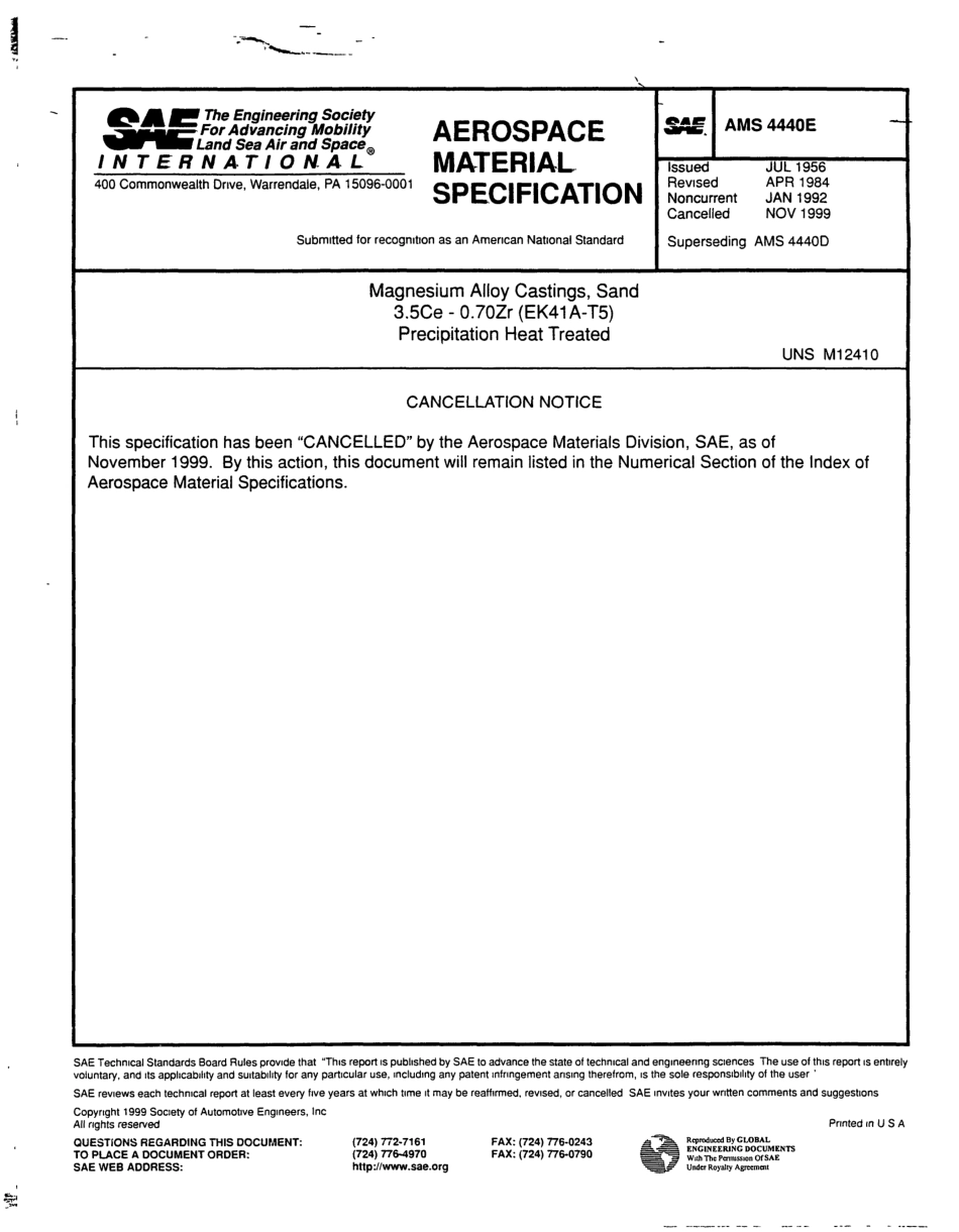 SAE AMS 4440E-1999 scan.pdf_第1页