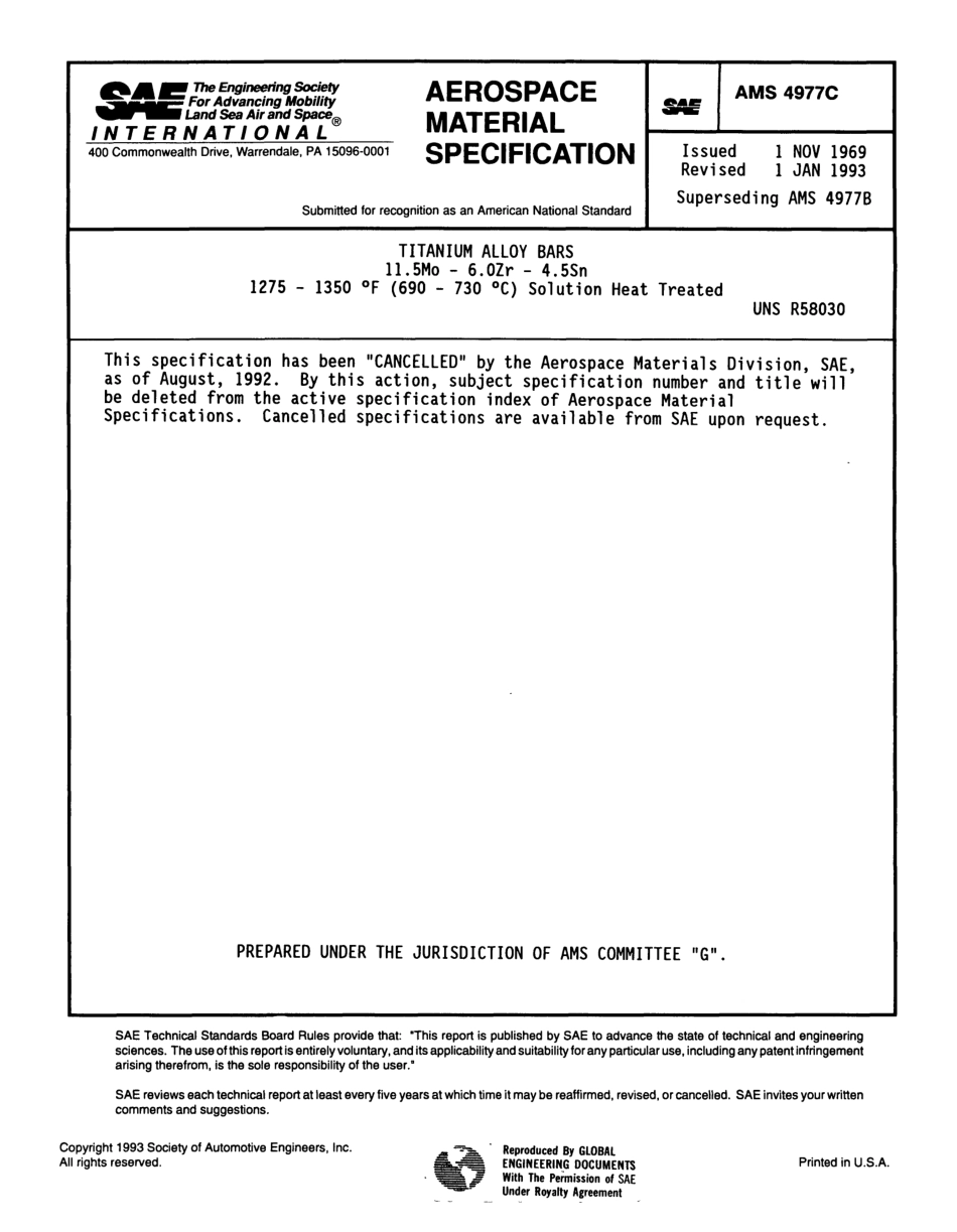 SAE AMS 4977C-1993 scan.pdf_第1页