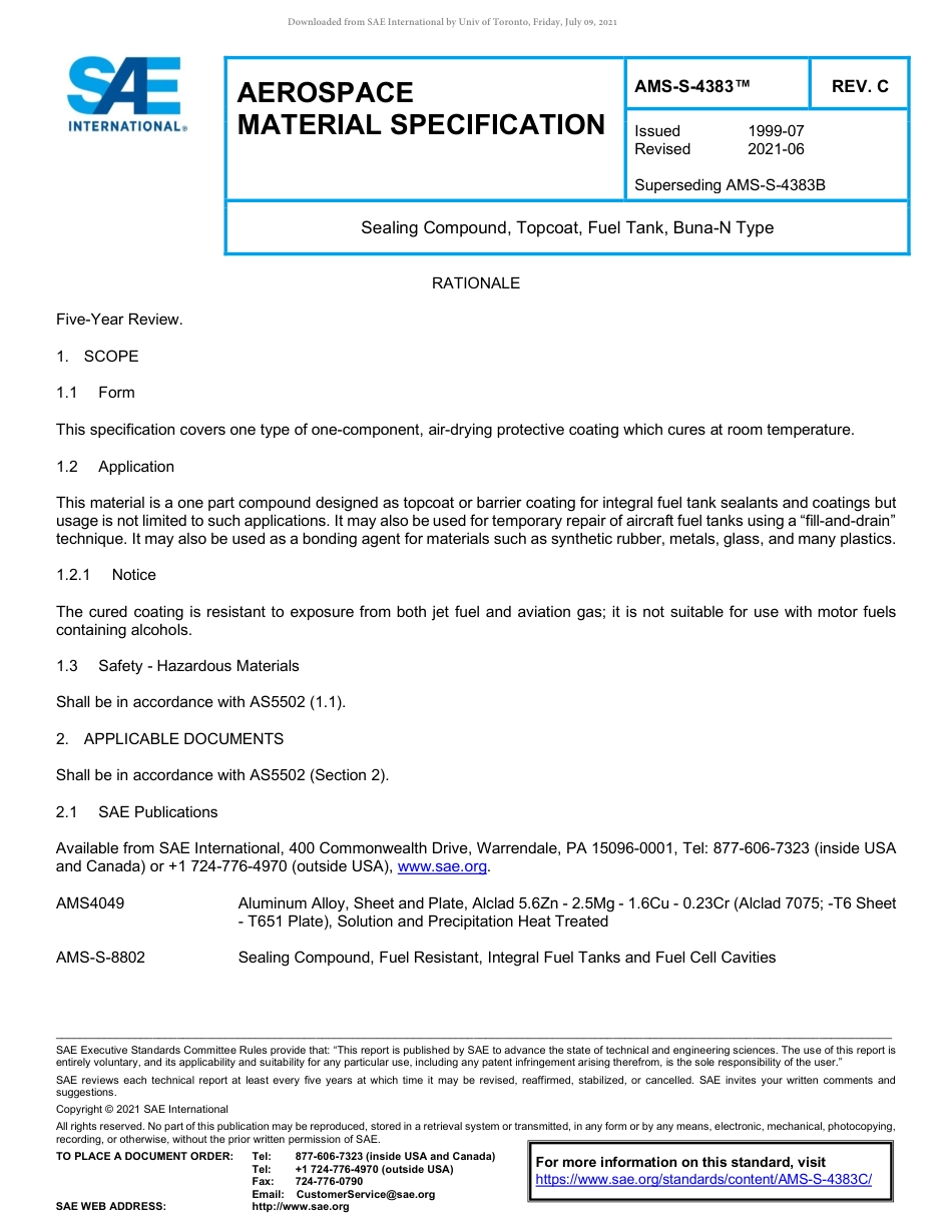 SAE AMS-S-4383C-2021.pdf_第1页