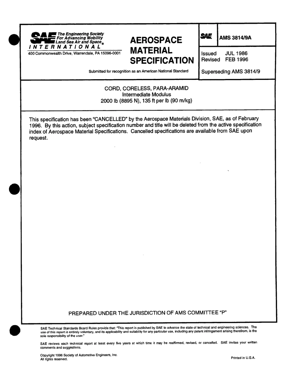 SAE AMS 3814-9A-1996 scan.pdf_第1页
