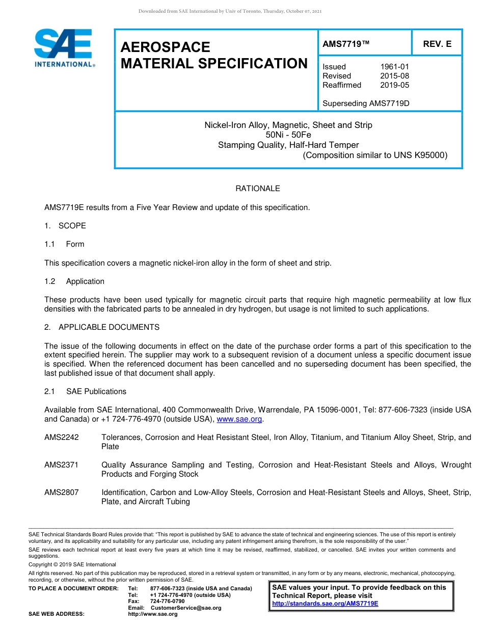SAE AMS 7719E-2019.pdf_第1页