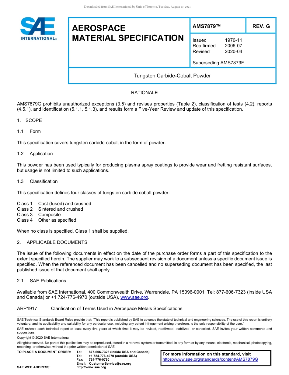 SAE AMS 7879G-2020.pdf_第1页