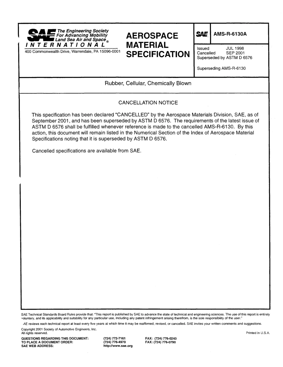 SAE AMS-R-6130A-2001 scan.pdf_第1页