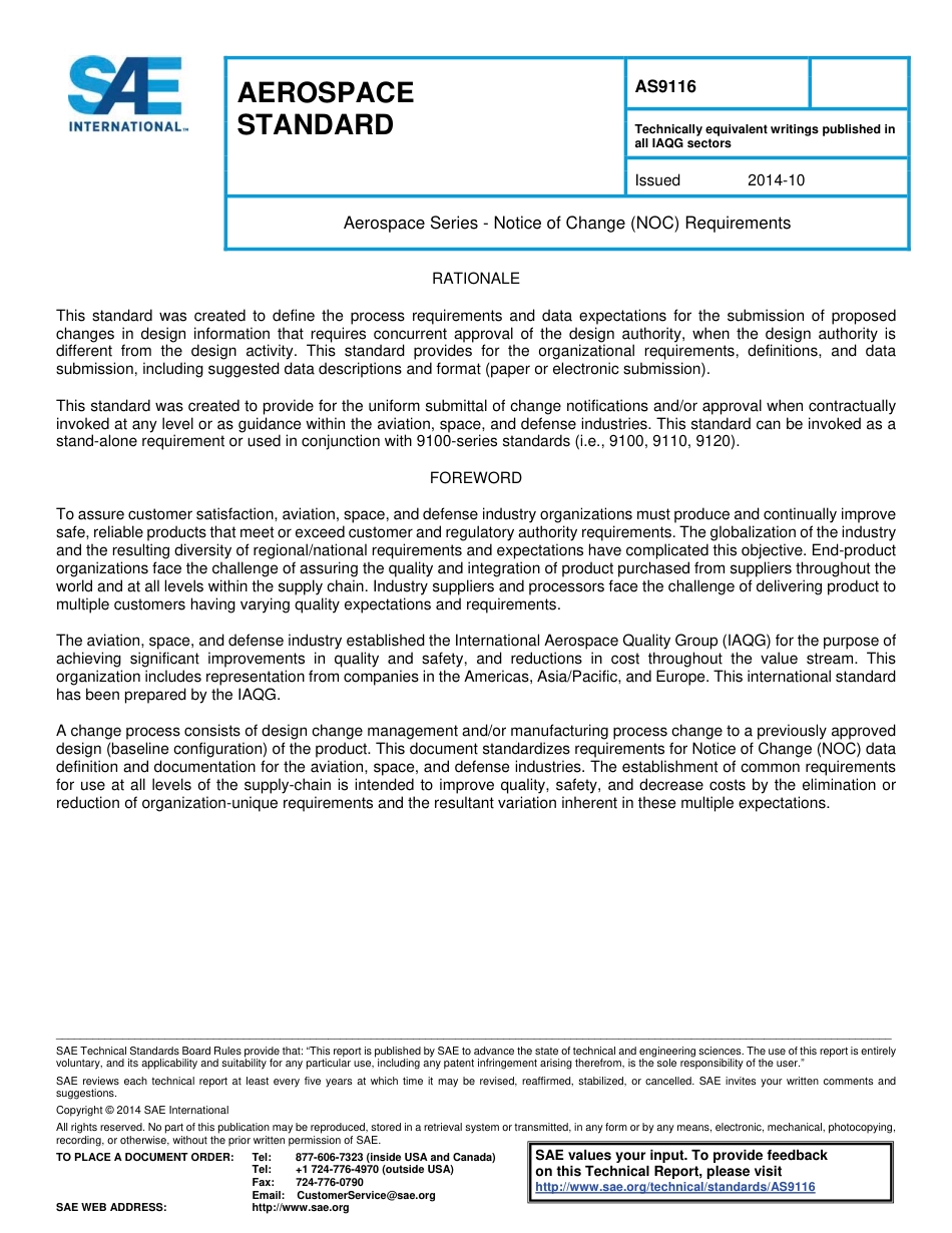 SAE AS9116-2014.pdf_第1页