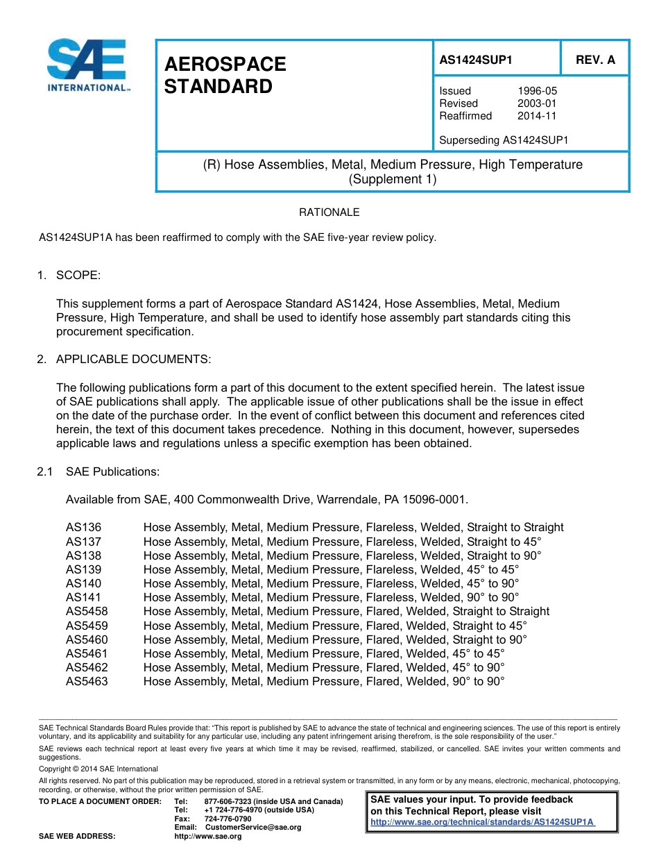 SAE AS1424 SUP1a-2014.pdf_第1页