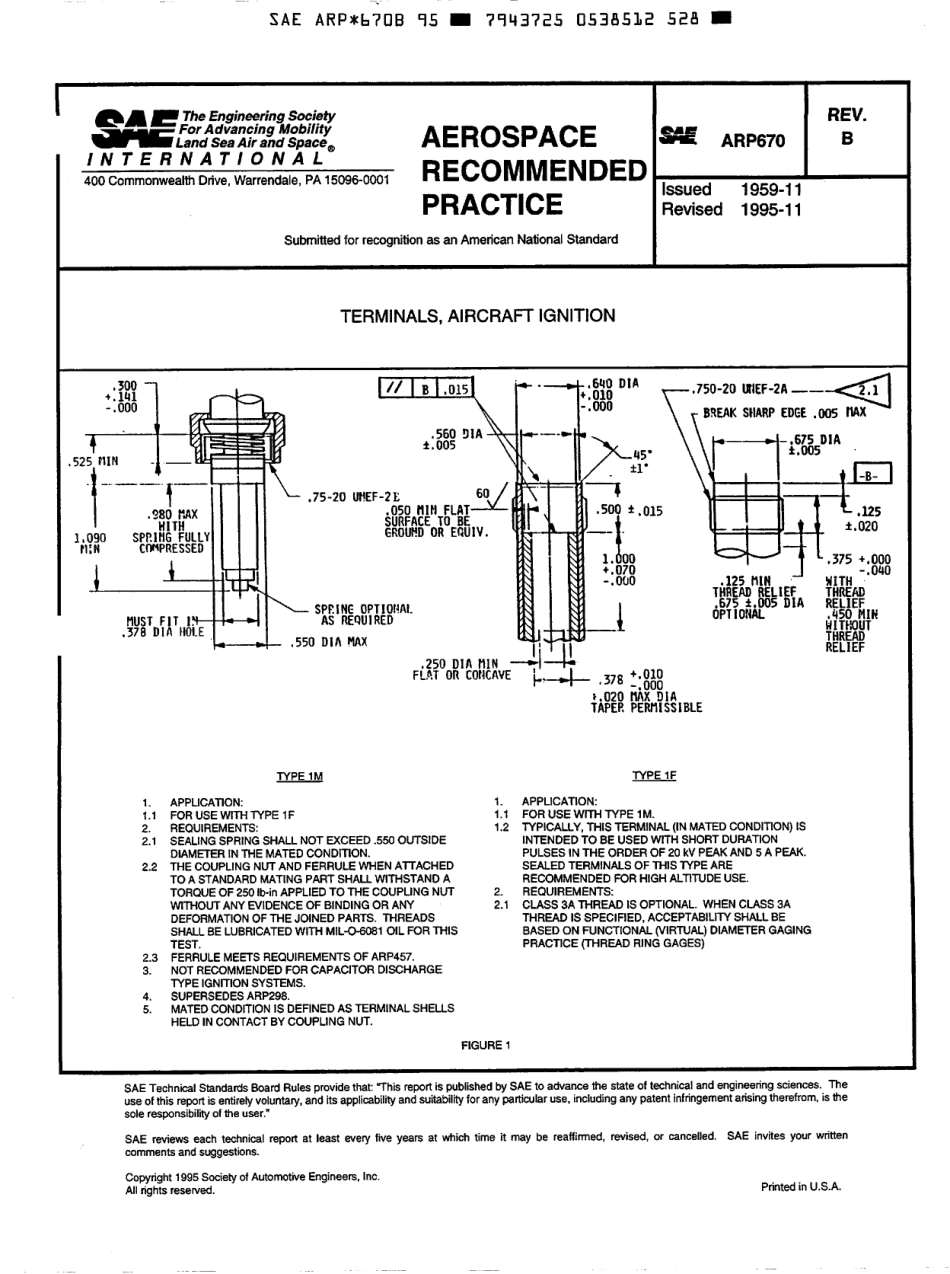 SAE ARP 670B-1995 scan.pdf_第1页