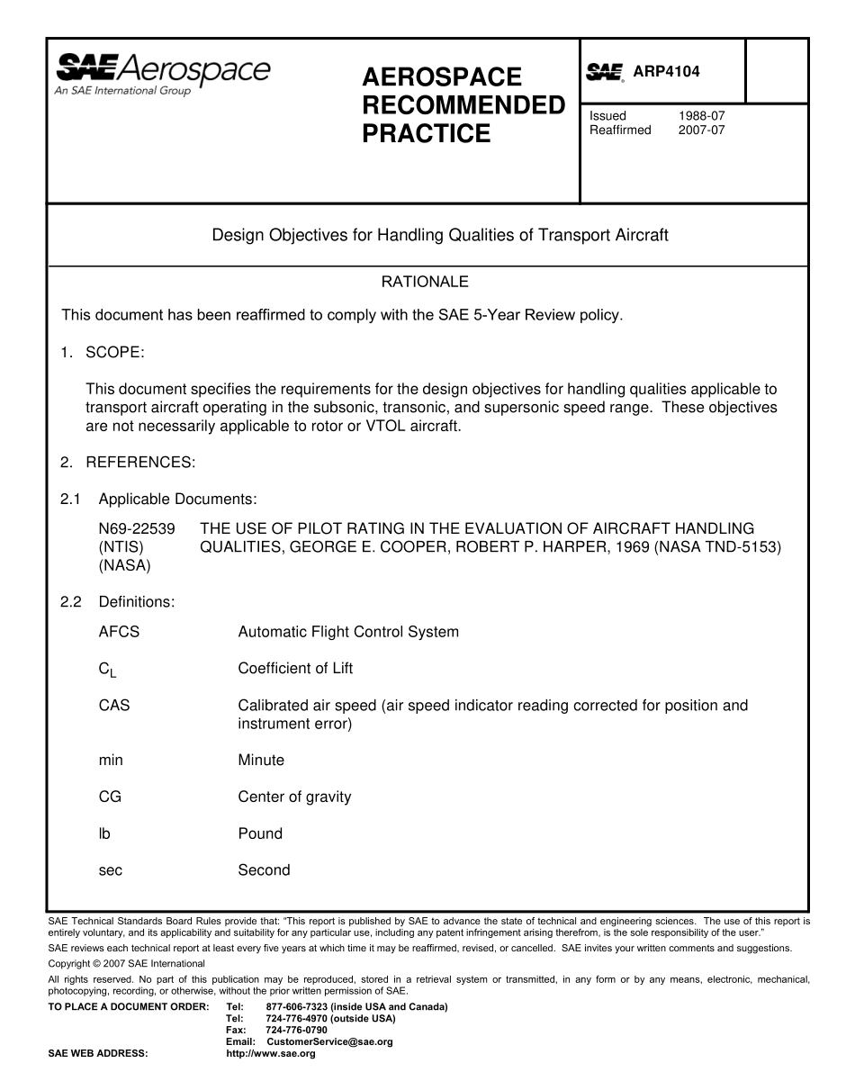 SAE ARP 4104-2007.pdf_第1页