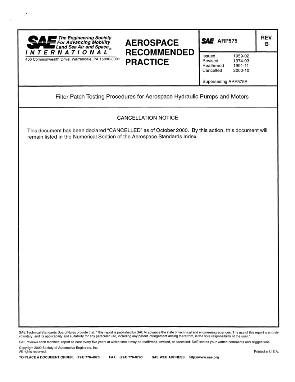 SAE ARP 575B-2000.pdf_第1页