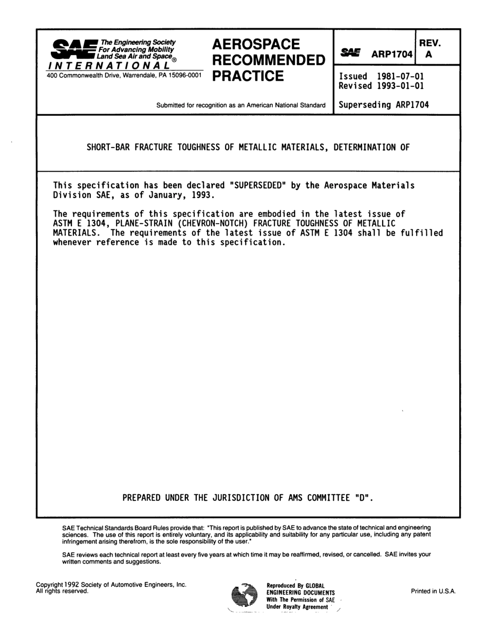 SAE ARP 1704A-1993 scan.pdf_第1页