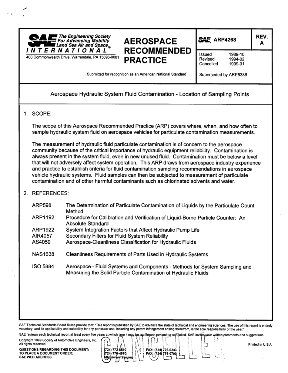 SAE ARP 4268A-1999 scan.pdf_第1页
