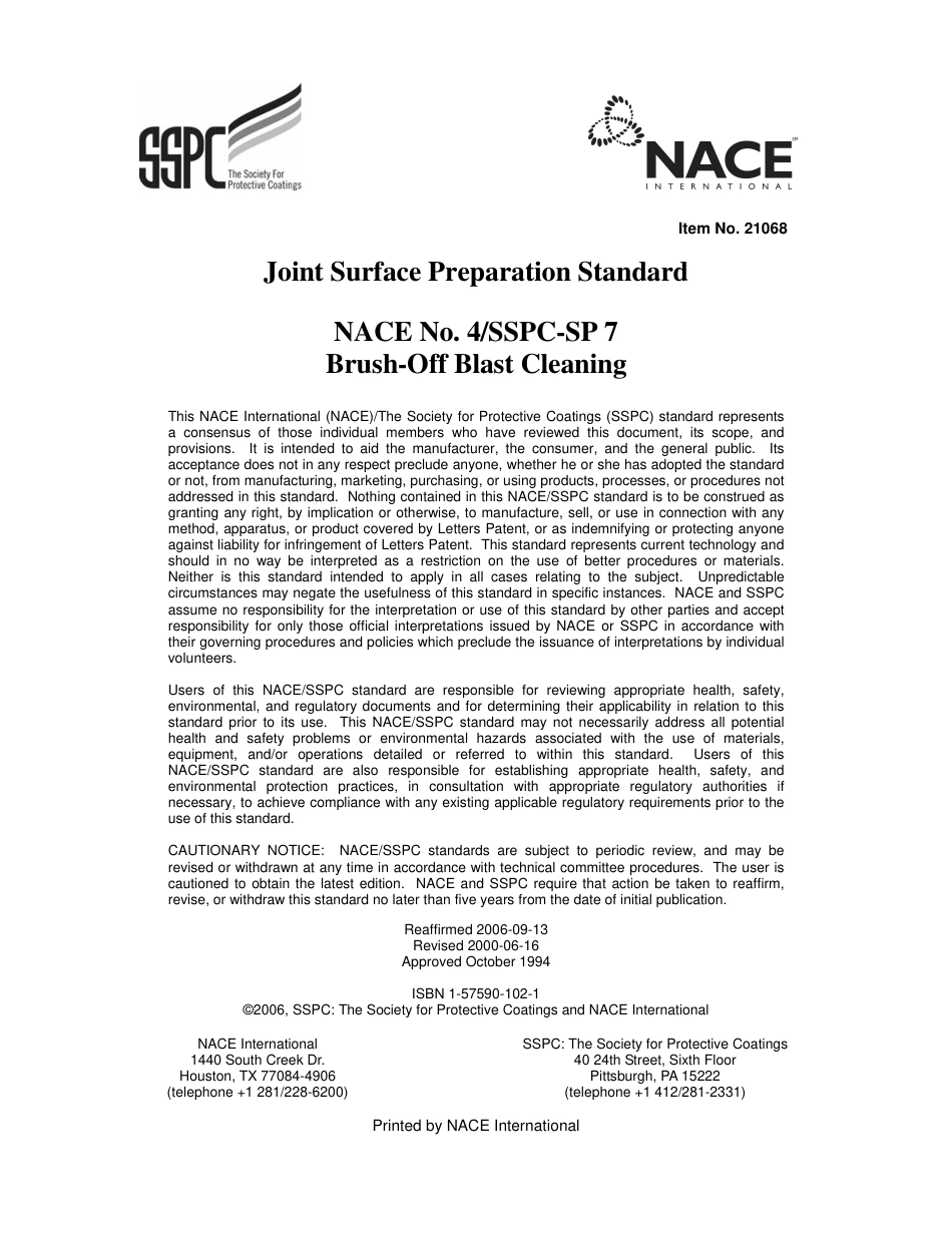 NACE No.4 SSPC-SP 7 2006.pdf_第1页