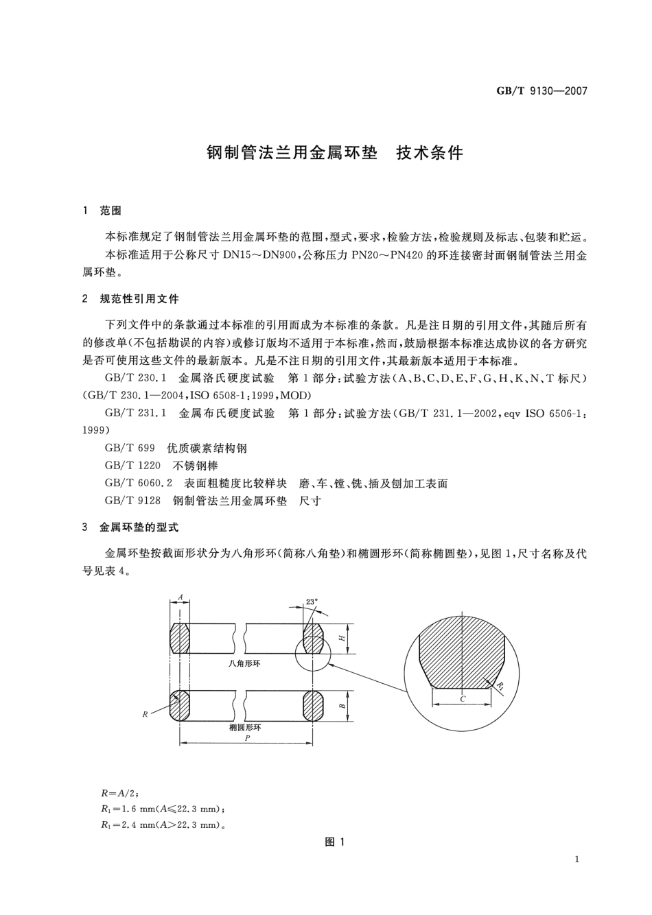 GBT 9130-2007 钢制管法兰用金属环垫 技术条件.pdf_第3页