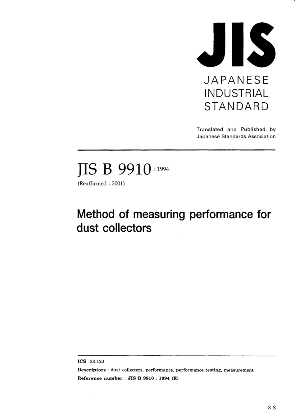 JIS B 9910-1994 (2001).pdf_第1页