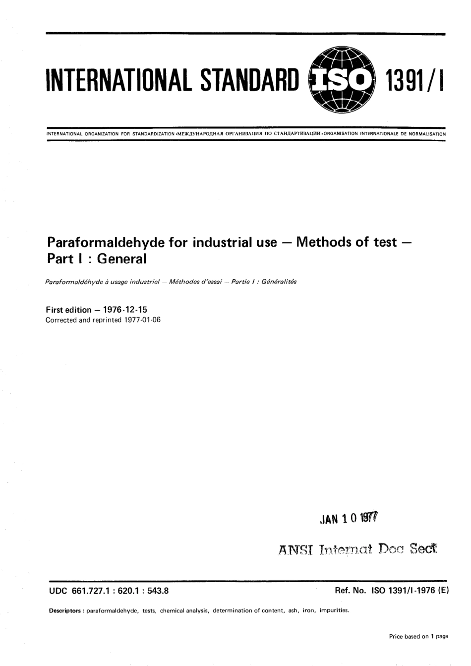ISO 01391-1-1976 (1977) scan.pdf_第1页