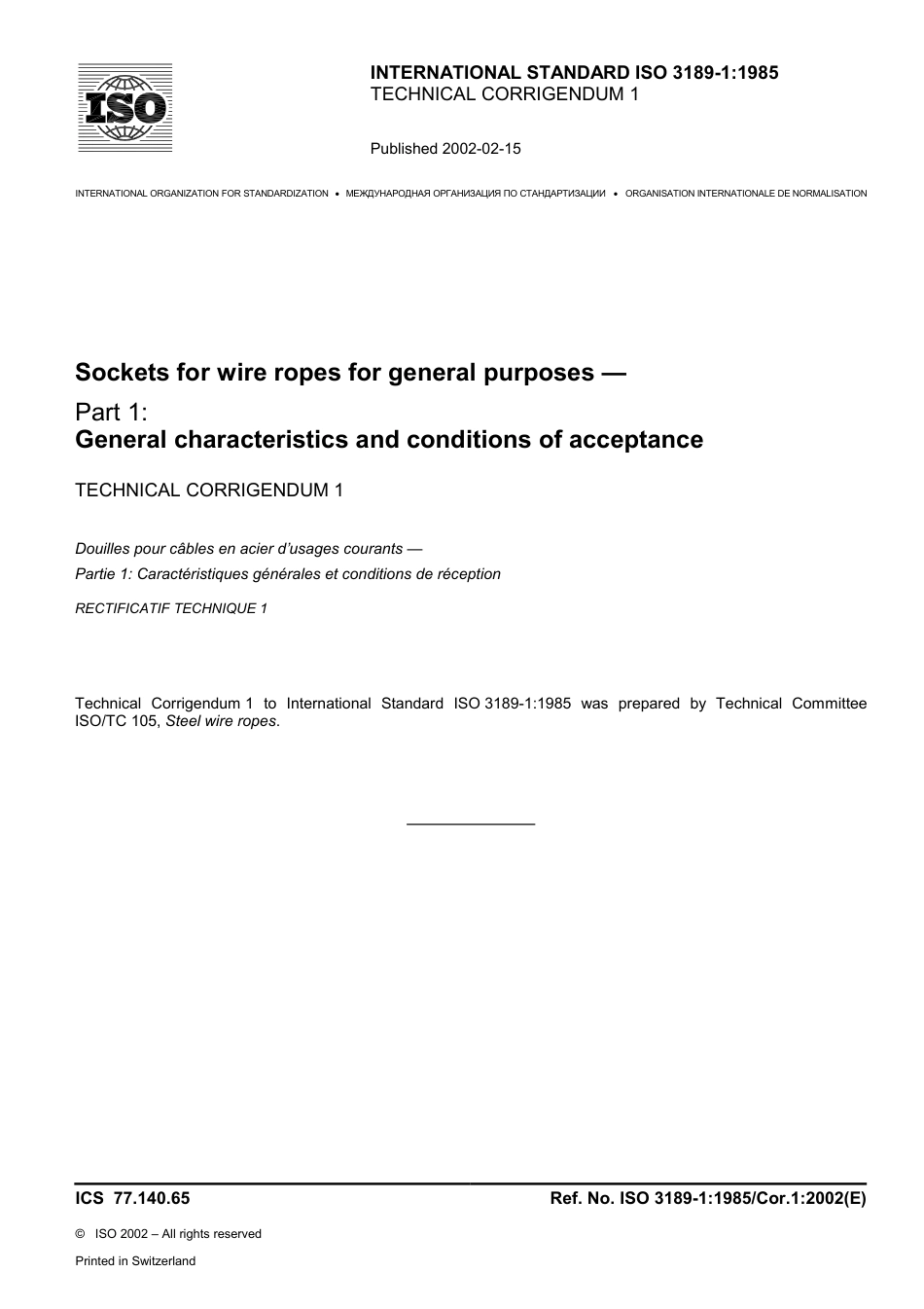 ISO 03189-1-1985 cor1-2002.pdf_第1页