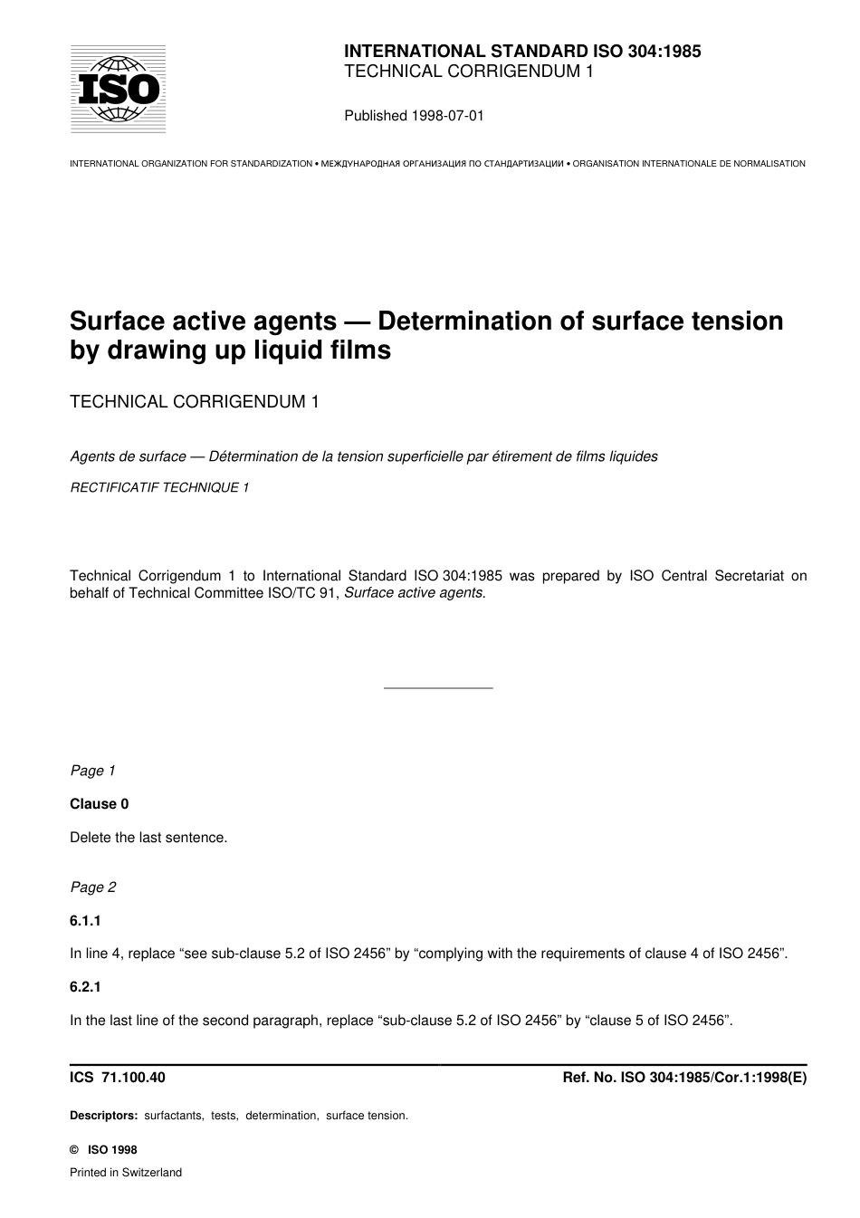 ISO 00304-1985 cor1-1998.pdf_第1页