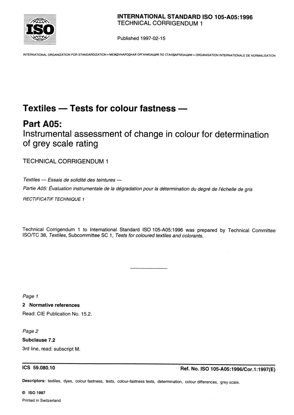 ISO 00105-A05-1996 cor1-1997 scan.pdf_第1页